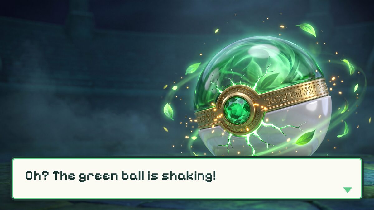 Oh? The green ball is shaking!